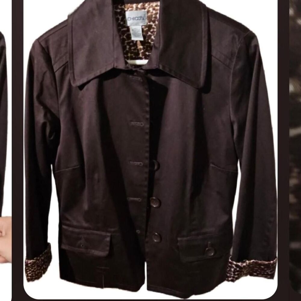 Chico-s Women's Brown and Black Jacket